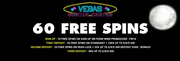10 Free Spins on Signup at Vegas Mobile Casino